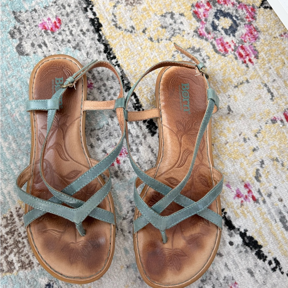 Born Women's Blue Leather Sandals